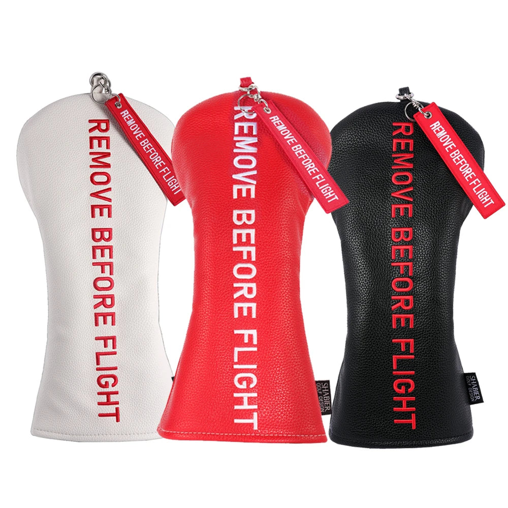 REMOVE BEFORE FLIGHT Embroidered Leather Driver Headcovers