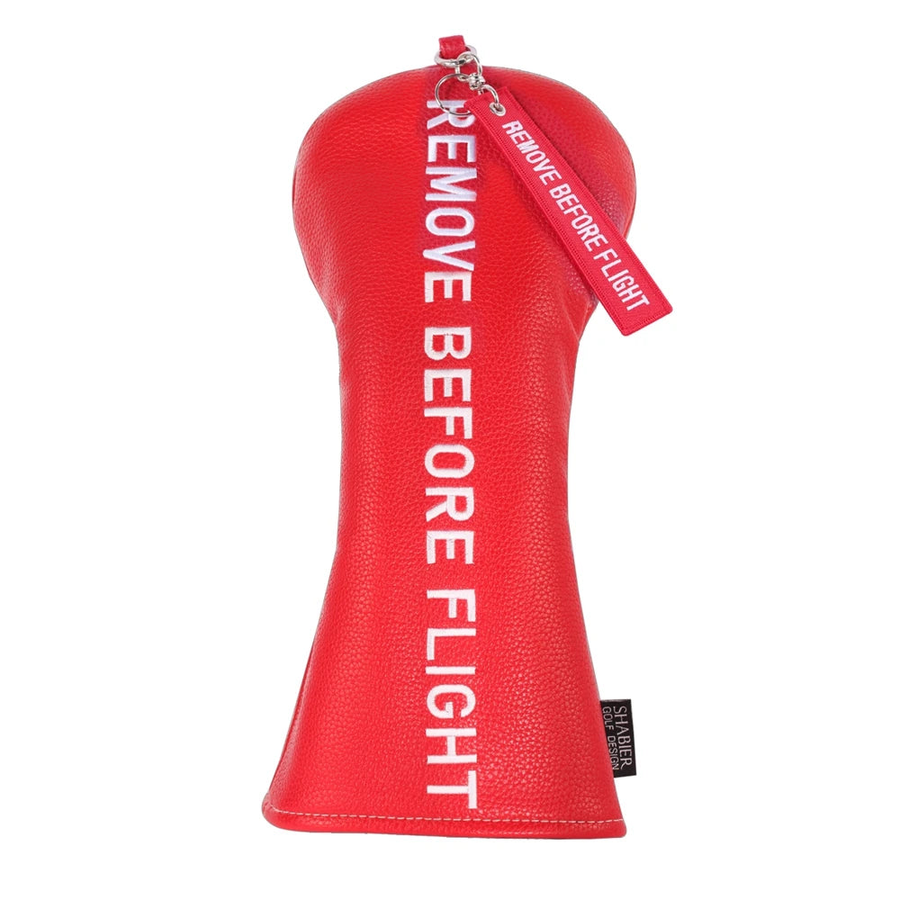 REMOVE BEFORE FLIGHT Embroidered Leather Driver Headcovers