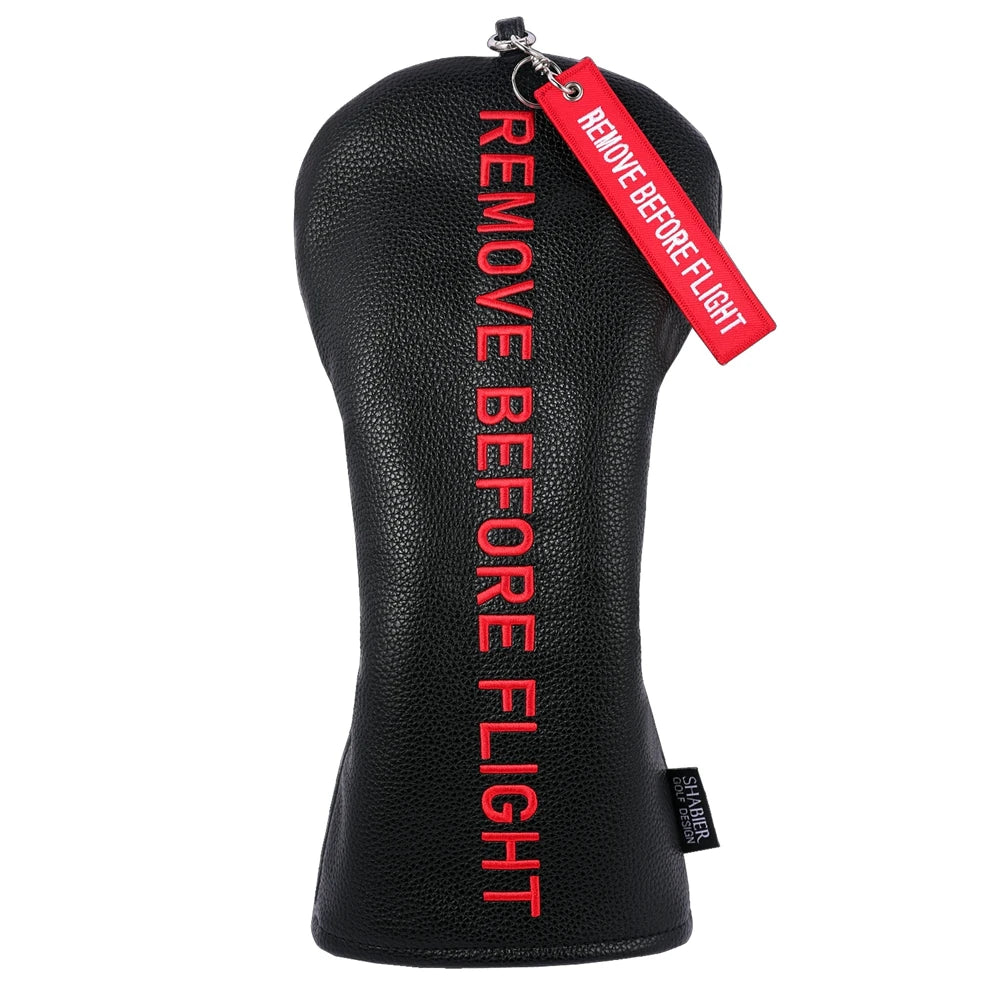 REMOVE BEFORE FLIGHT Embroidered Leather Driver Headcovers